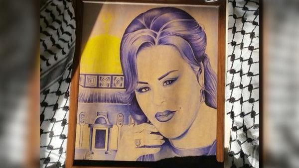 لوحة للفنانة أحلام داخل سجون الاحتلال