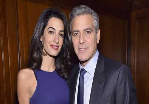 جورج كلوني ورزوجته آمل ينتظران مولودهما الأول جورج كلوني وزوجته