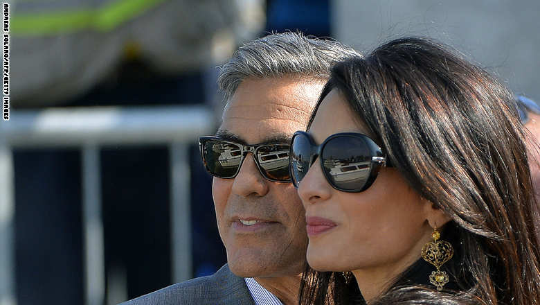 توافد النجوم على البندقية لحفل زفاف كلوني على أمل علم الدين كلوني وعلم الدين