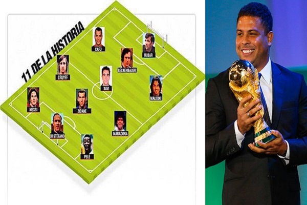 رونالدو يختار ميسي ويتجاهل CR7 في تشكيلته التاريخية صورة توضيحية