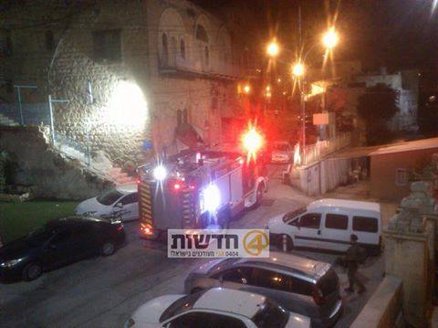 إحراق بناية بداخلها مستوطنين في الخليل مستوطنىن