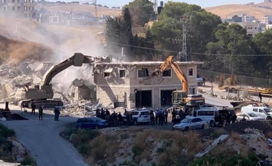 الاحتلال يهدم منزلاً في منطقة "واد الحمص" ببلدة صور باهر جنوب شرق القدس