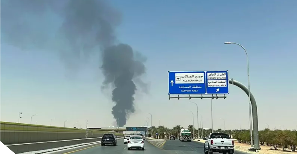 احتراق خزان وقود لـ"أرامكو" قرب مطار الرياض مع تصاعد الهجمات الحوثية