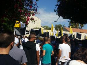 تظاهرة احتجاجًا على حرق متطرفين يهود كنيسة بطبريا